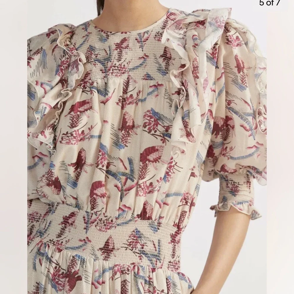 Floral Ruffle Midi Dress - Picture 3 of 7